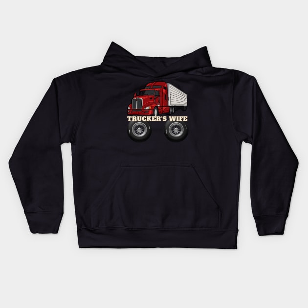 trucker's wife Kids Hoodie by sirazgar